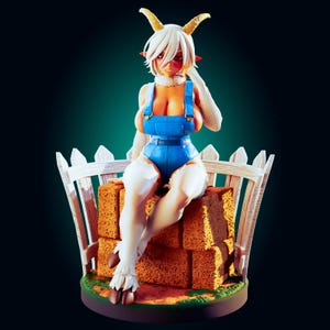Goat Girl Pin Up Figurine | 3D Resin print | Model Kit | Garage Kit | by Officer Rhu