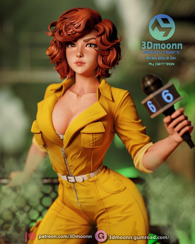 Reporters Pin 80's Reporter Pin up 3D Printed Figurine or Model Kit Designed by ...