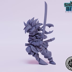 Classic JRPG Miniature Kentaro, 32mm scale 3D printed Tabletop RPG for Dungeons & Dragons, Pathfinder, and more by RN Estudio