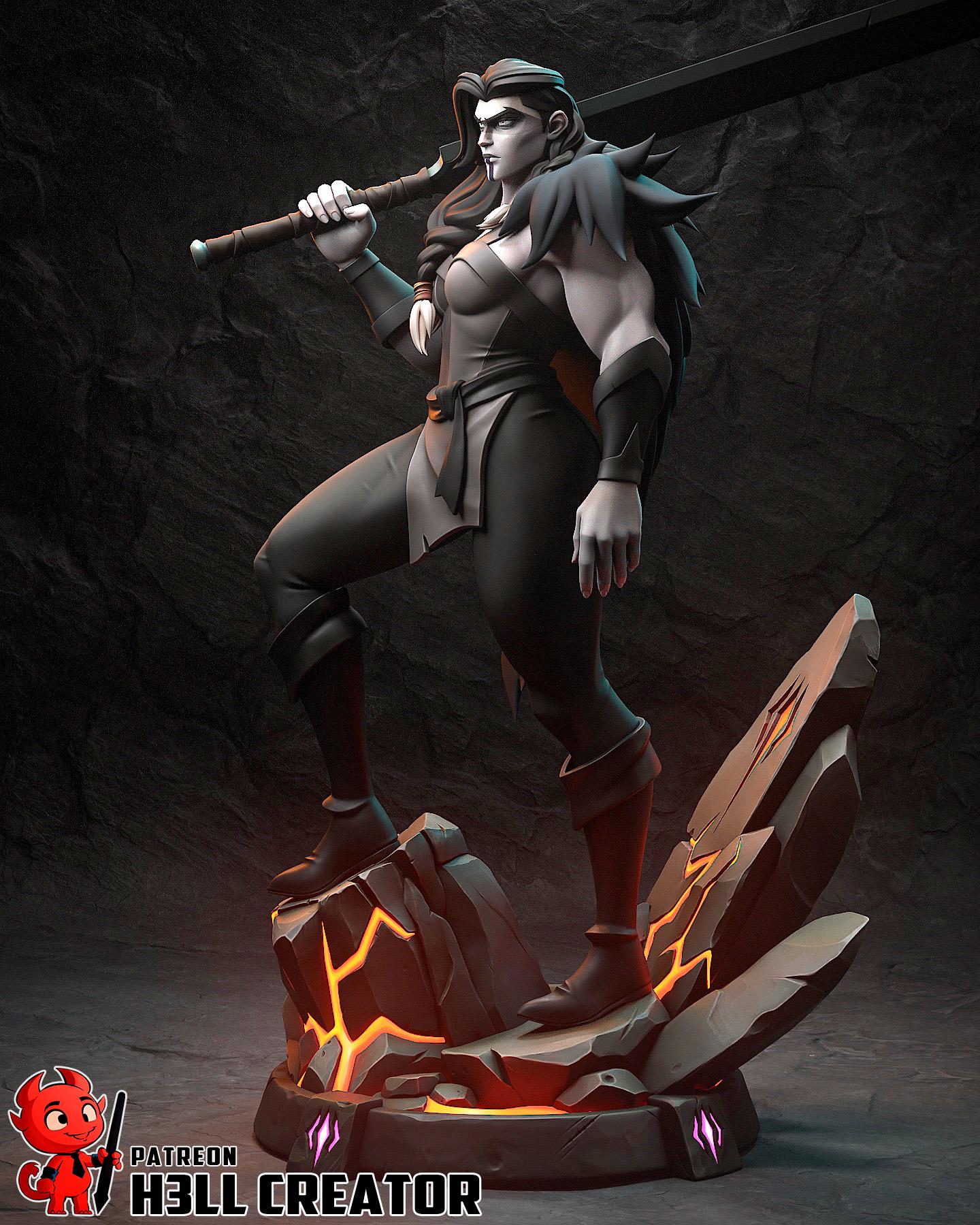 Fallen Barbarian 3D Printed Figurine or Model Kit Designed by H3LL ...