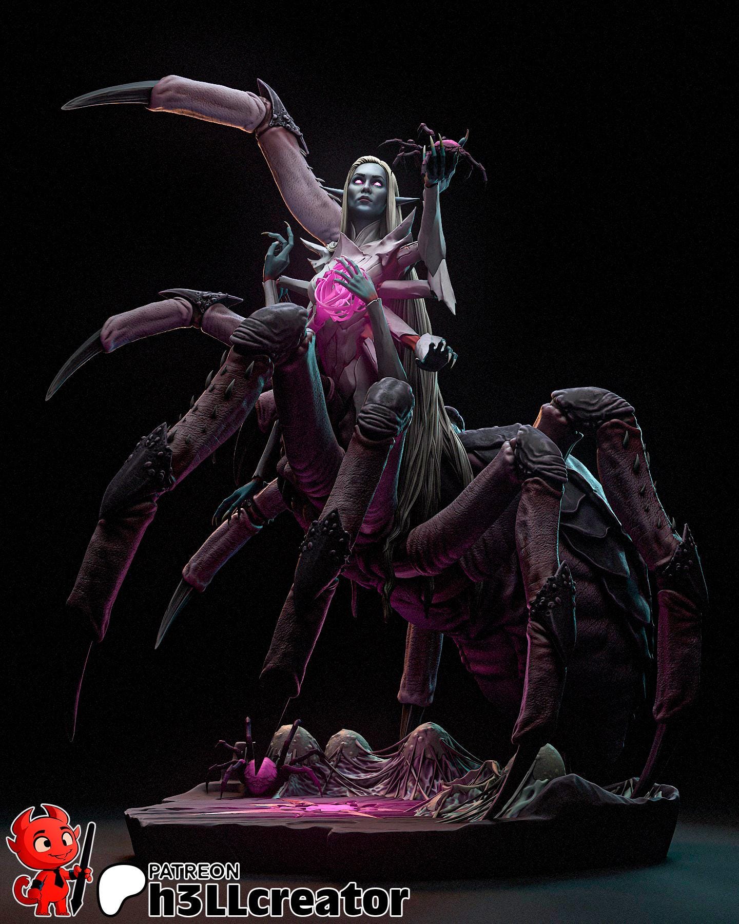 Spider Queen 3D Printed Figurine or Model Kit Designed by H3LL Creator ...