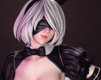 Android Bunny Girl Fan Art Pin Up Figur | 3D Resin Druck | Garagen-Set | Modellbausatz | von Peach Figuren