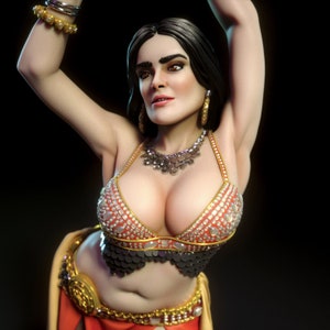 Bauchtänzerin 3D gedruckte Statue | Garagen-Set | Modellbausatz | entworfen von Torrida Minis