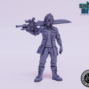 Classic JRPG Character Miniature Nightsky, 32mm scale 3D printed Tabletop RPG for Dungeons & Dragons, Pathfinder, and more by RN Estudio