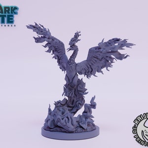 Kaijumon Moltres 3D Printed Miniature | Designed by Kaijumon Miniatures | Resin Printed | Unpainted Miniature