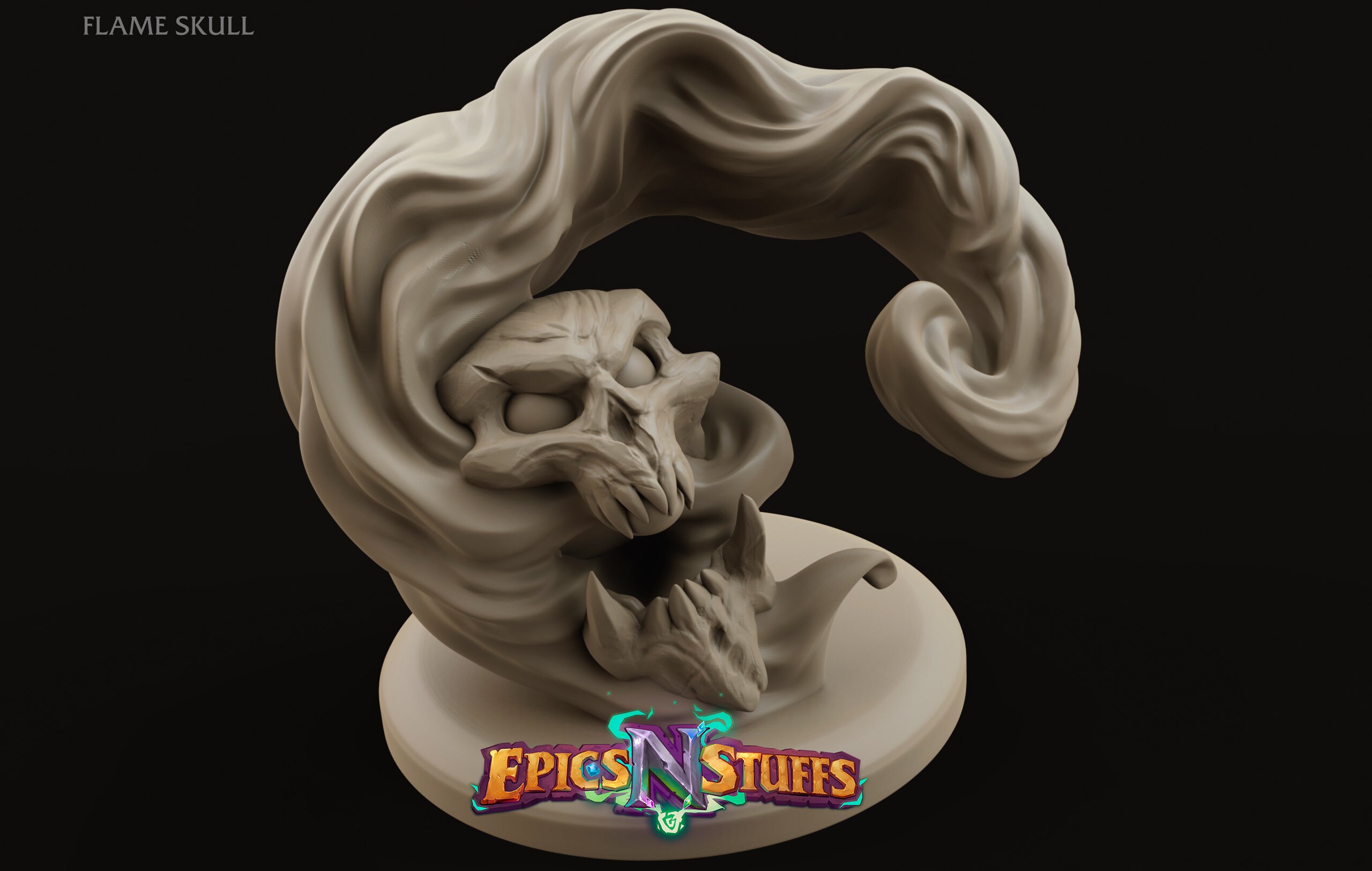 Flaming Skull Miniature 25mm 32mm 3D printed Tabletop RPG | Etsy