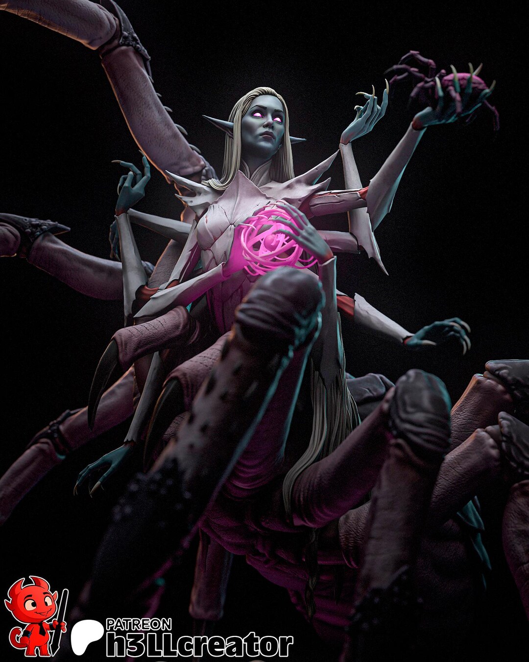 Spider Queen 3D Printed Figurine or Model Kit Designed by H3LL Creator ...
