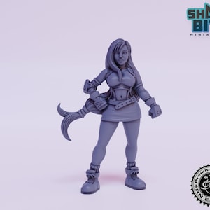 Classic JRPG Character Miniature Dhiva, 32mm scale 3D printed Tabletop RPG for Dungeons & Dragons, Pathfinder, and more by RN Estudio