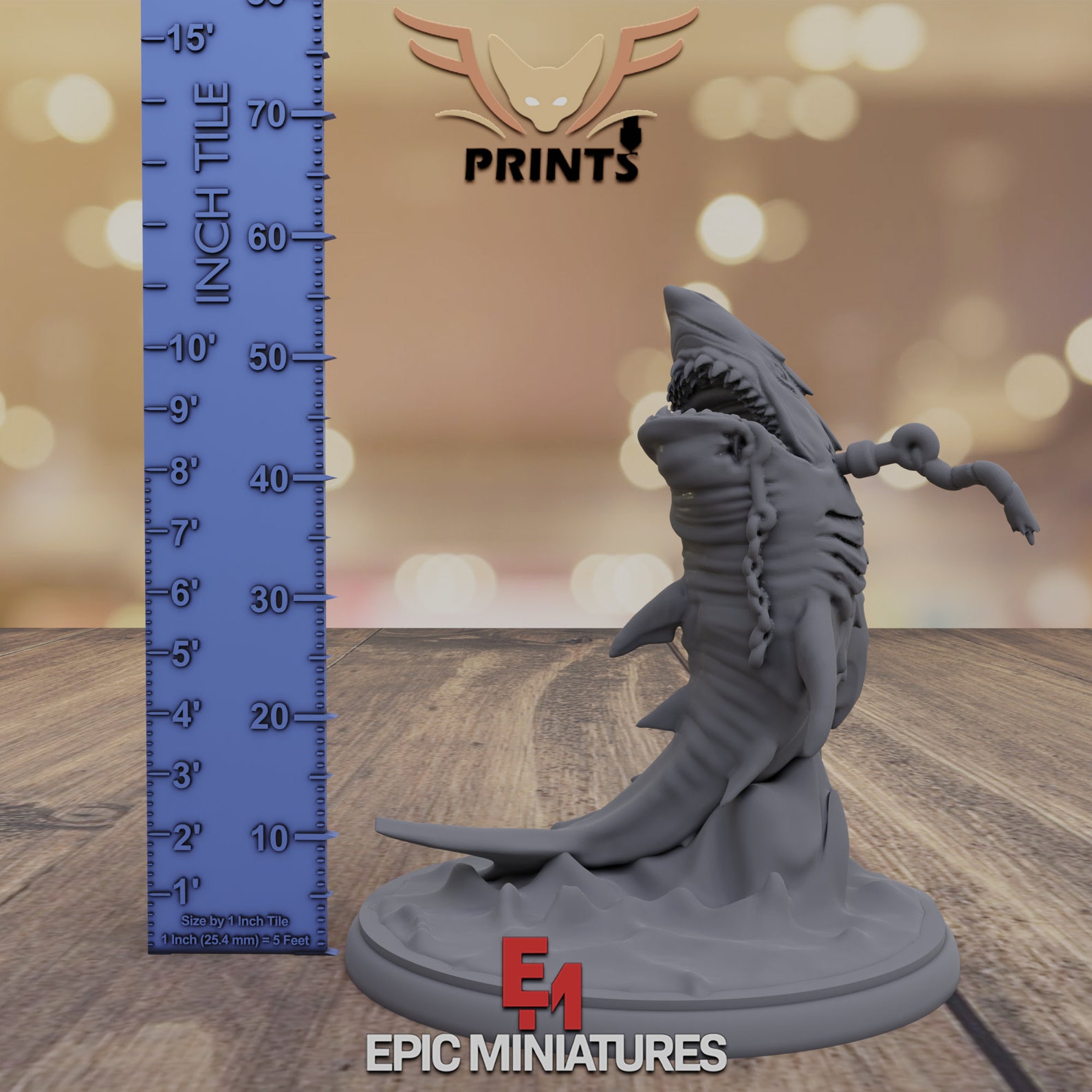 Shark Miniatures 50mm 3D printed Tabletop RPG for Dungeons &amp; | Etsy