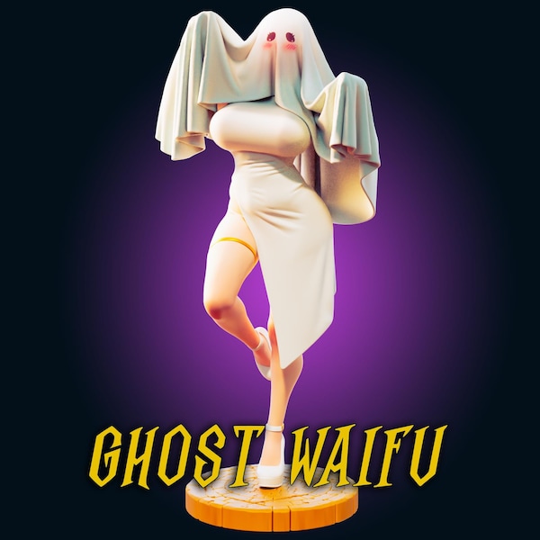 Ghost Waifu Girl Pin Up Figurine | 3D Resin print | Model Kit | Garage Kit | by Officer Rhu