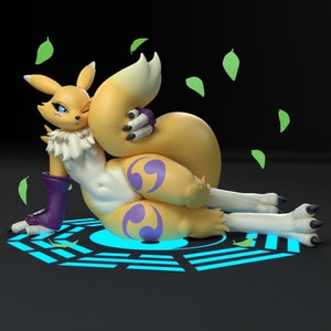 Estatueta de Kitsune Sentado | Impressão em resina 3D | Kit de Garagem | por General Buta