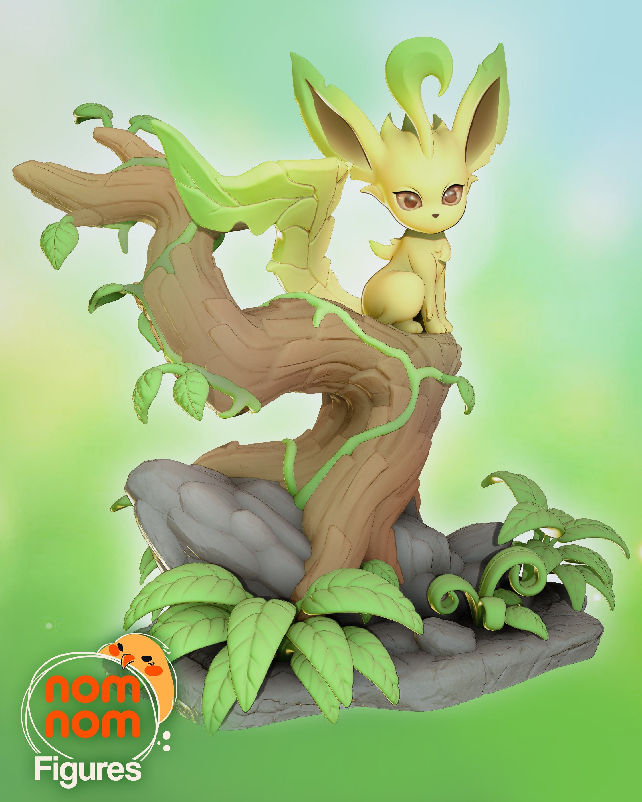 Leaf Fox Chibi 3D Printed Statue Kit | Garage Kit | Model Kit ...