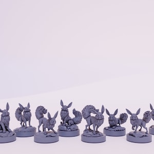 Kaijumon Eevee 3D Printed Miniature | Designed by Kaijumon Miniatures | Resin Printed | Unpainted Miniature