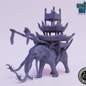 Against the Shadows Mumakil Miniature, 32mm scale 3D printed Tabletop RPG for DnD, Pathfinder, and more by RN Estudio