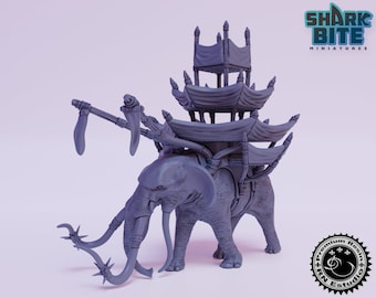 Against the Shadows Mumakil Miniature, 32mm scale 3D printed Tabletop RPG for DnD, Pathfinder, and more by RN Estudio