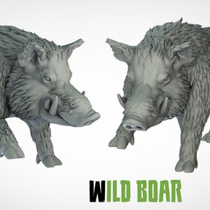WILD BOAR 32mm Scale 3D Printed Animal Miniature for Tabletop Gaming by 3DIPStudios