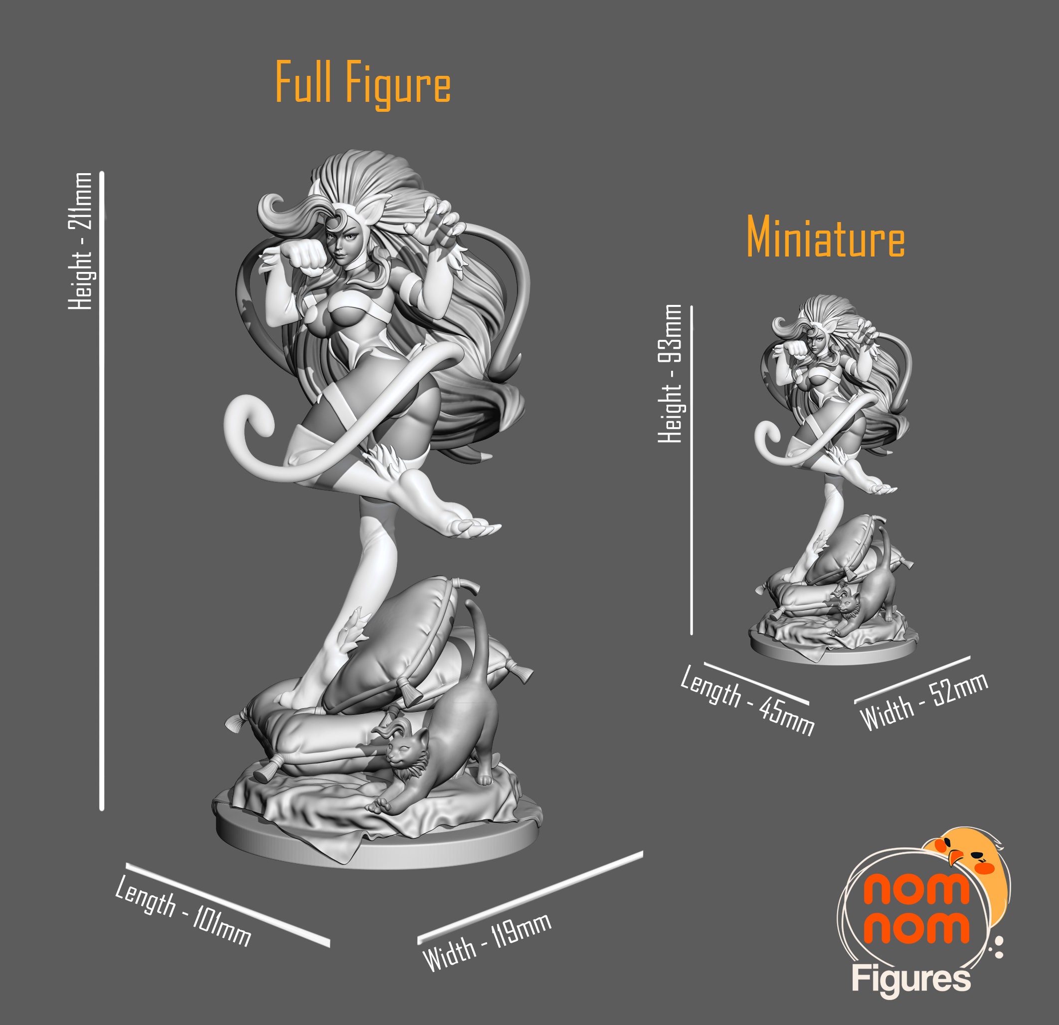 Catgirl Brawler 3D Printed Statue Fan Art Garage Kit Model Etsy Australia