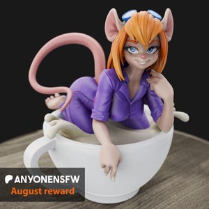 Figurka Pin Up Mechanic Mouse | Wydruk z żywicy 3D | Zestaw modeli | Zestaw garażowy | autorstwa Anyone