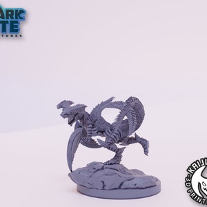 Kaijumon Mega Garchomp 3D Printed Miniature | Designed by Kaijumon Miniatures | Resin Printed | Unpainted Miniature
