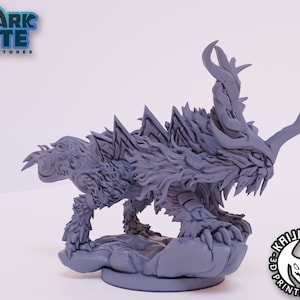 Kaijumon Gouging Fire 3D Printed Miniature | Designed by Kaijumon Miniatures | Resin Printed | Unpainted Miniature