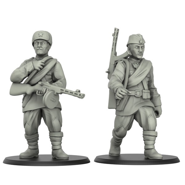 Russian Soldier 32mm Scale 3D Printed World War II Miniature for Tabletop Gaming by 3DIPStudios