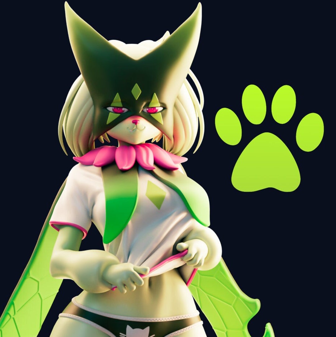 Flirty Feline Pin up Figurine 3D Resin Print Model Kit Garage Kit