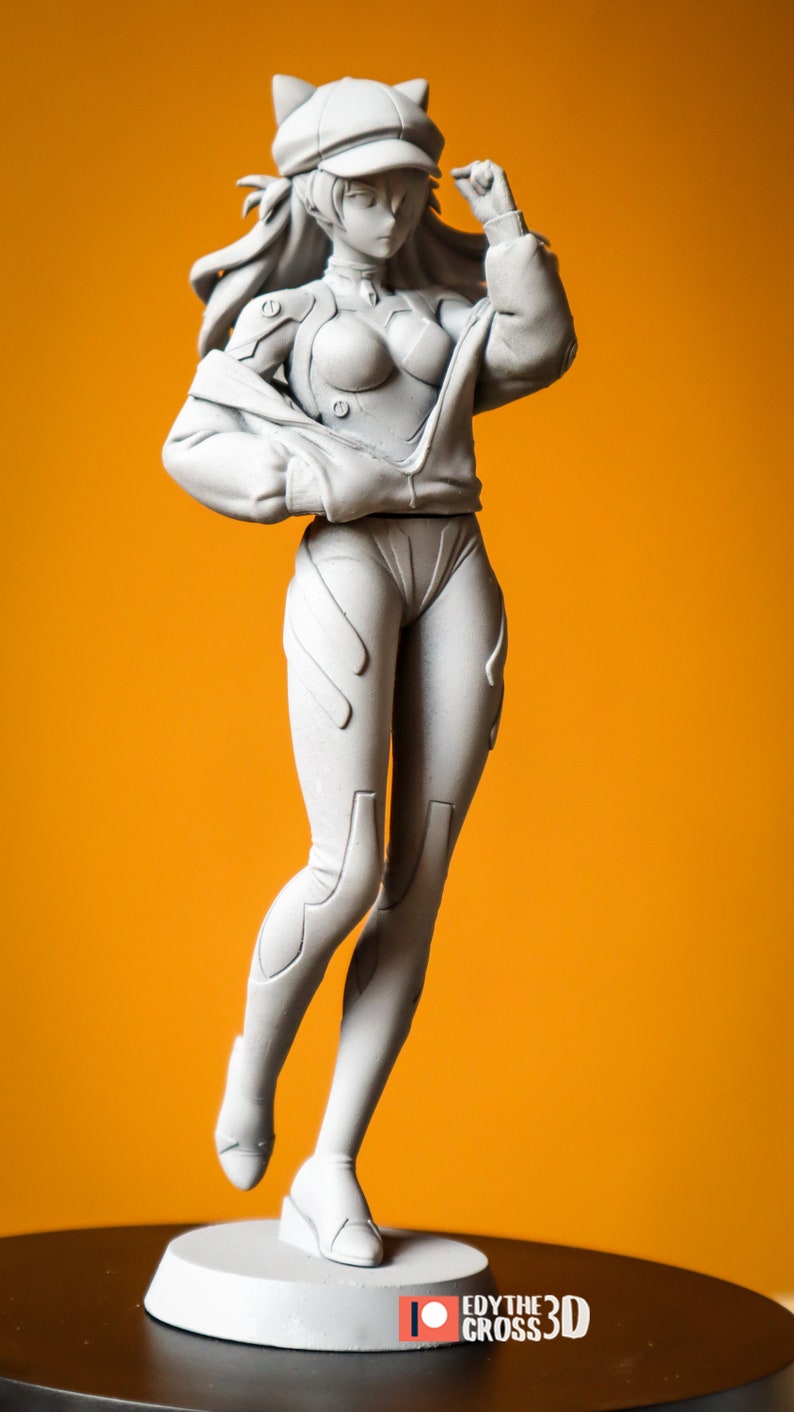 Asuka Langley 3d Printed Pinup Statue Fan Art From Garage Etsy