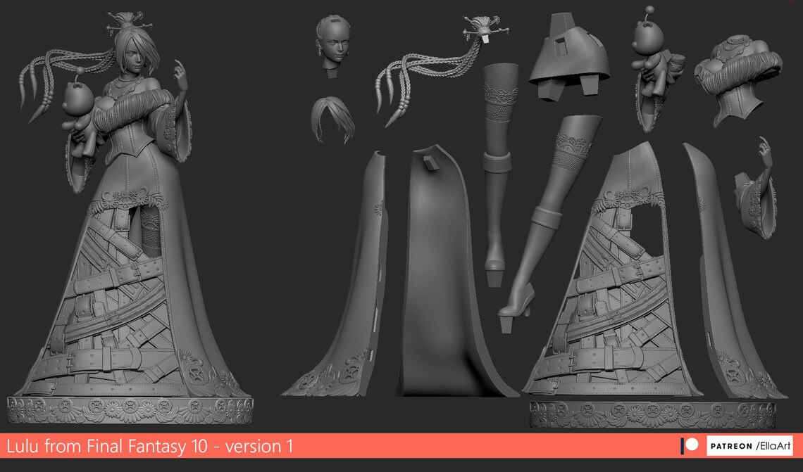 Lulu 3d Printed Pinup Statue Fan Art from Final Fantasy X | Etsy
