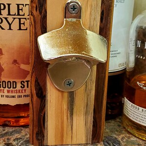 Stainless Steel And Exotic Wood Bottle Opener: Spalted Maple And Bocote Wood