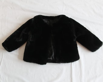 Girls fur coat black 2025