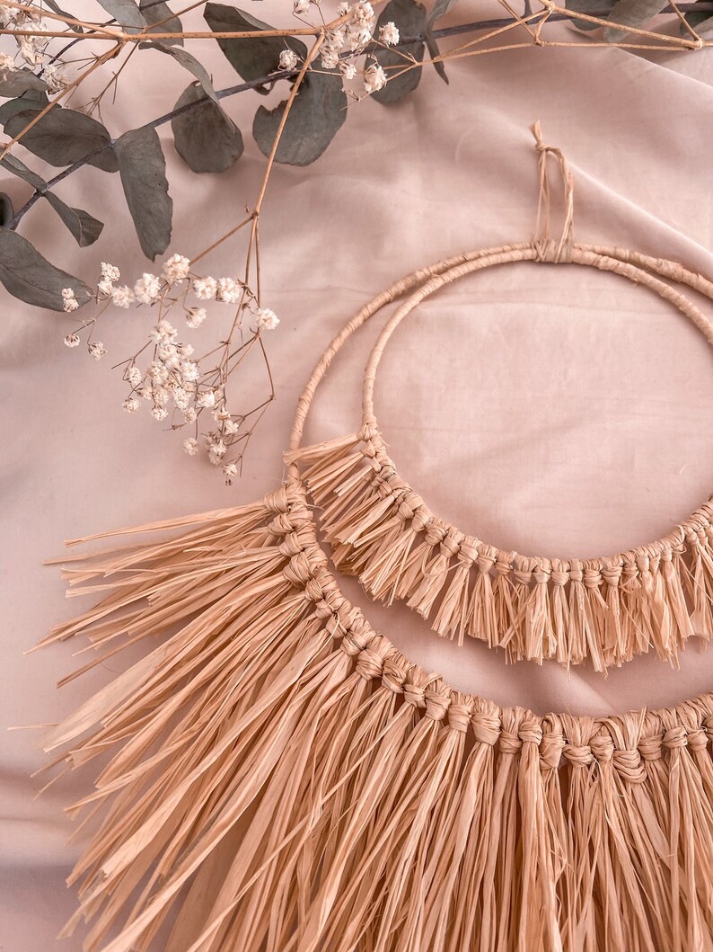 Raffia Wall Hanging Wall Art Palm Seagrass Straw Etsy