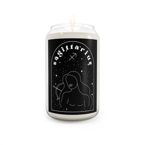 Black Sagittarius Zodiac Astrology Scented Candle, 13.75oz