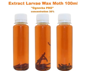 Extract larvae wax moth 100ml Огневка tincture Ognevka PRO Concentration 30% Very high quality  Natural