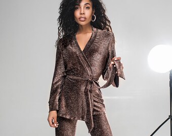 sparkle pants suit