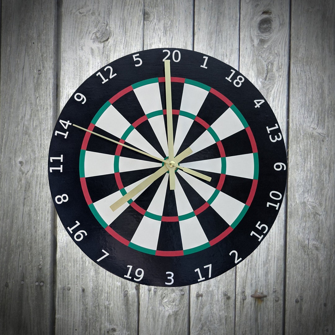 Wooden Dartboard Clock 9in Diameter Etsy