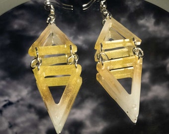Resin Candy Corn Earrings - Halloween Earrings - Trick or Treat - Spooky Season - Cute Jewelry - Handmade Geometric Earrings - Candy