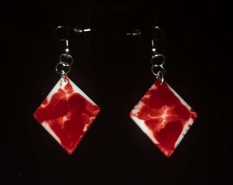 Resin Blood Splatter Earrings - Blood and Gore Earrings - Halloween Jewelry - Handmade Jewelry - Vampire - Bloody - Murder