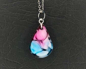 LGBTQ PRIDE Hars Ketting | Teardrop - Trans Ketting