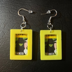 WICKED Resin Earrings | Playbill - Wicked The Musical | Wicked Witch - The Wizard of Oz - Broadway - Musical Theatre - Handmade - Resin Art