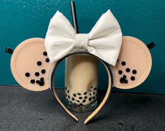 Milk Tea Boba Mouse Ears - Character Headband - Interchangeable - Disneybound