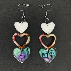 LGBTQ PRIDE Resin Earrings | Hearts - Gay Earrings