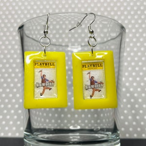 Newsies Playbill Earrings - Broadway Musical - Theatre Kid - Handmade - Resin Art