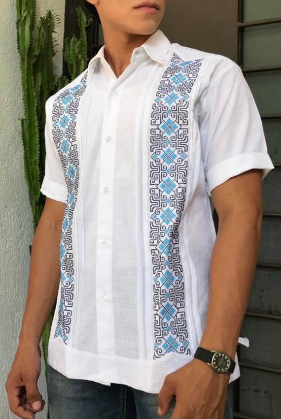 Corchete Gran Barrera de Coral cortesía Buy Guayabera Estilo Presidencial De Lino Blanco Camisa De Vestir Online in  India - Etsy