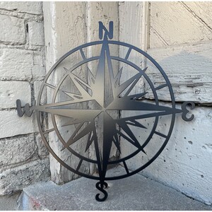 Metal Compass Wall Art, Metal Nautical Star and Compass, Boating Metal ...