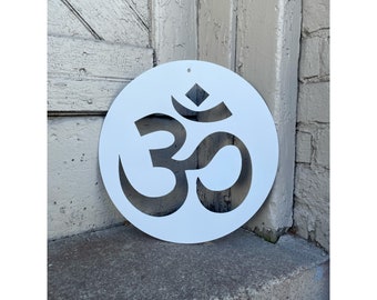 Om Sign, Yoga Namaste, Om Symbol, Hindu Metal Wall Decor, Namaste Metal Wall Art, Modern Yoga Art, Meditation Sign, Buddhist Decor