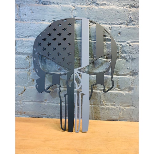 Thin Blue Line Metal Flag Etsy