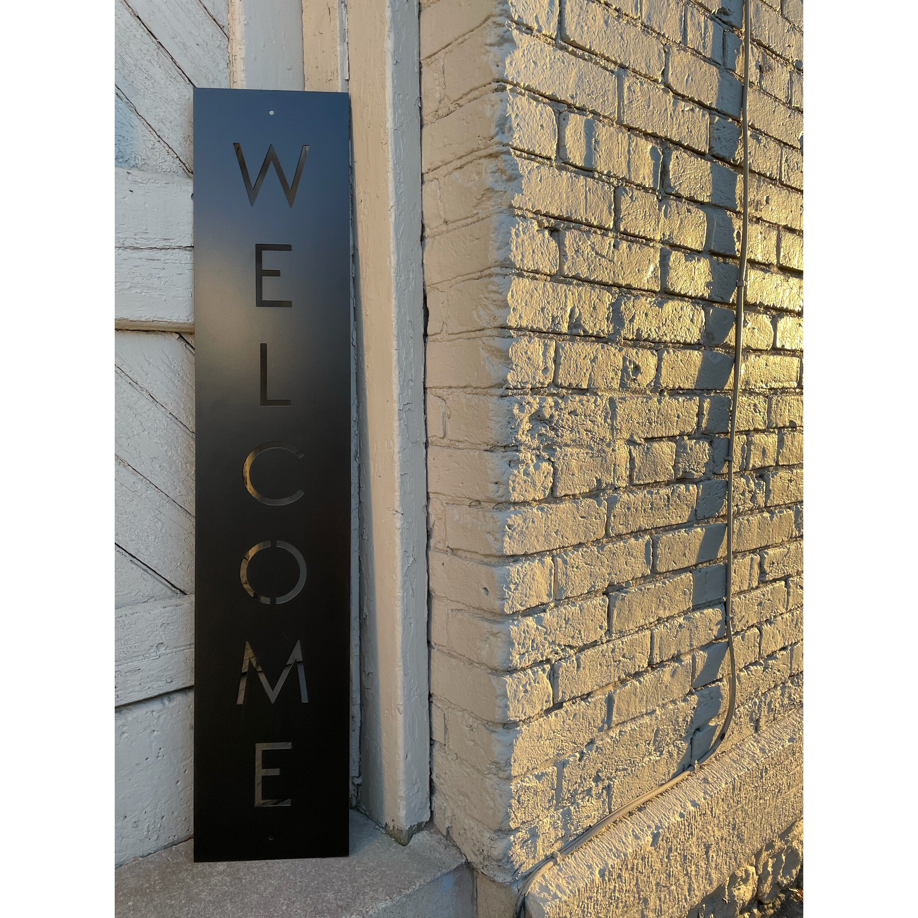 Minimalist Metal Welcome Sign, Modern Welcome Sign, Modern Farmhouse Decor, Vertical Metal Welcome Sign, Outdoor Welcome Sign, Housewarming