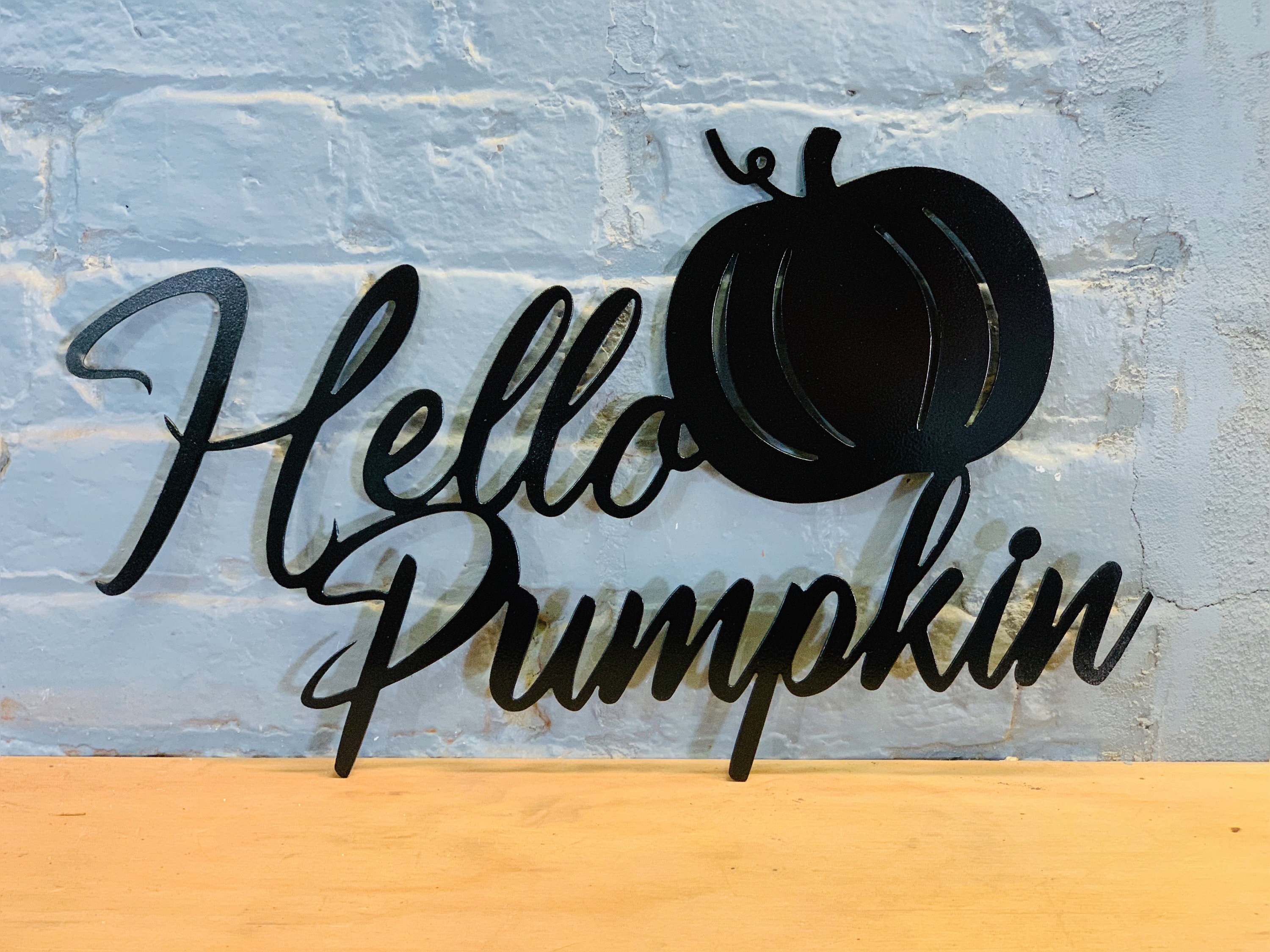 Hello Pumpkin Metal Wall Art Hello Pumpkin Sign Fall Sign Etsy