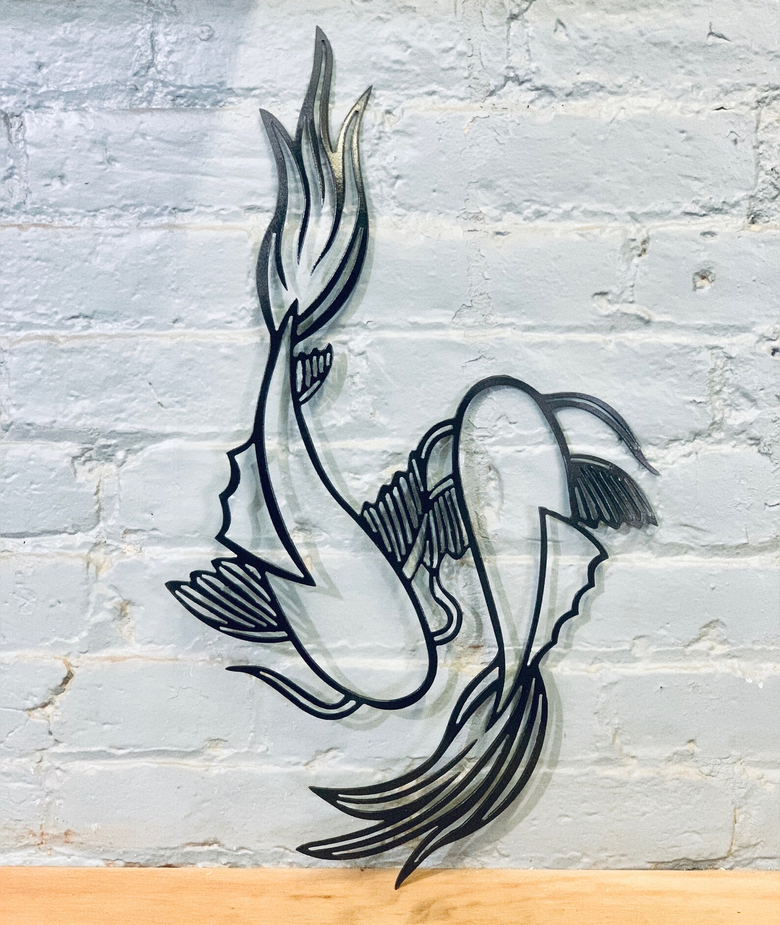 Two Koi Fish Metal Wall Art Metal Wall Decor Zen Decor Etsy