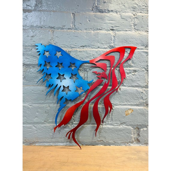 Flying Eagle Metal Wall Art Flying American Eagle Patriotic Etsy